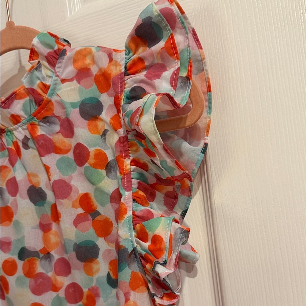 THML Multi-Color Polka Dot Ruffle Top - Picture 3 of 3